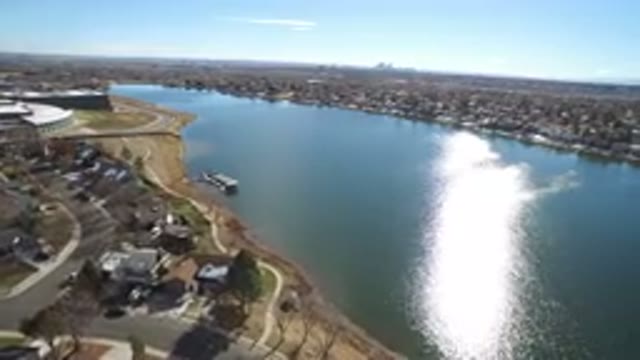 WESTMINSTER COLORADO-2016: Westminster Colorado Drone Footage Over A Lake In A