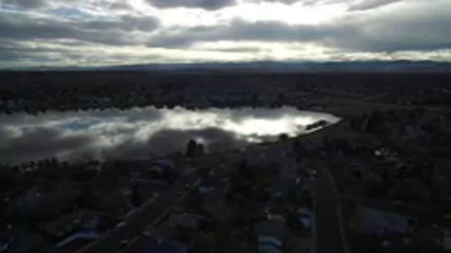 WESTMINSTER COLORADO-2016: Aerial View Of Peaceful Neighborhood At Dusk With