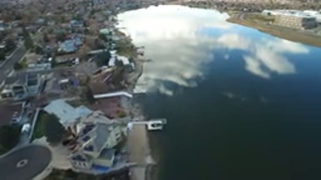 WESTMINSTER COLORADO-2016: Daytime Aerial View Over Waterfront Properties With