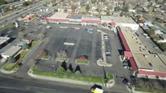 WESTMINSTER COLORADO-2016: Aerial View Of Strip-Mall And Parking Lot Next To
