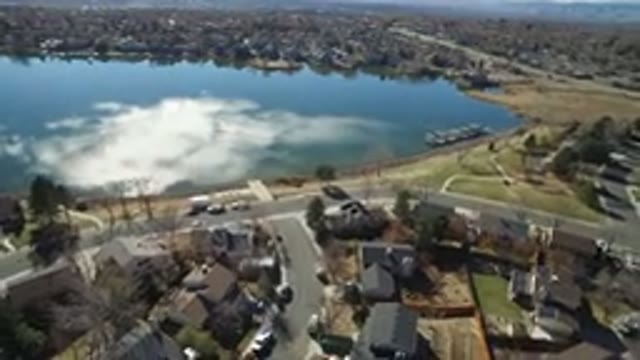 WESTMINSTER COLORADO-2016: Avila Footage Of A Neighborhood With A Lake In Spring