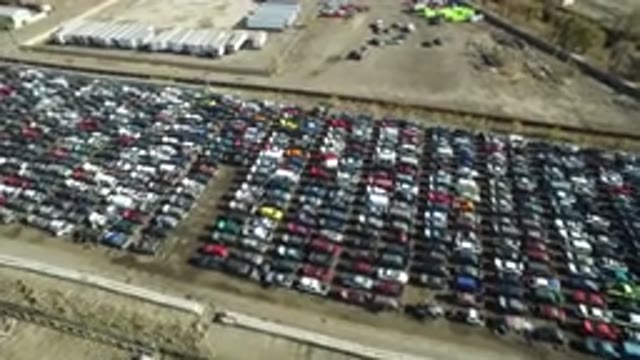WESTMINSTER COLORADO-2016: View Of A Large Car Lot From A Bird's Eye Perspective