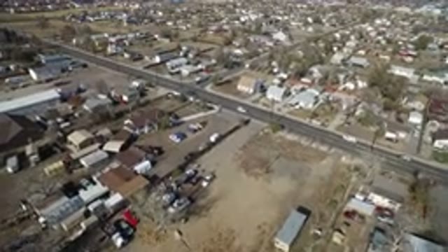 WESTMINSTER COLORADO-2016: Drone Fast Flying Over City Neighborhood Houses and Cars