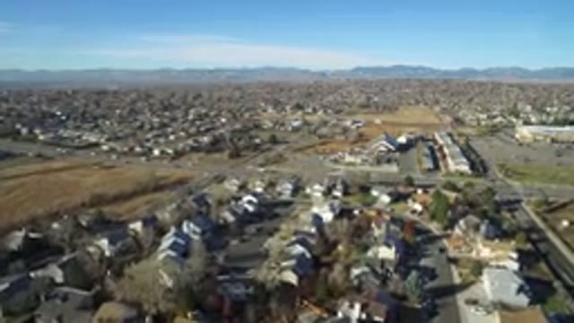 WESTMINSTER COLORADO-2016: Aerial View of a Peaceful Village With Trees and Roads