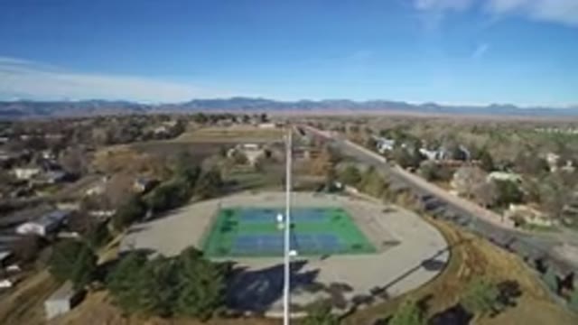 WESTMINSTER COLORADO-2016: Aerial View Of Tennis Courts And Mountains