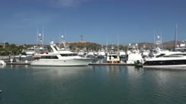 SAN JOSE DEL CABO MEXICO-2017: Harbor Full Of Boats With Dark Blue Water And A