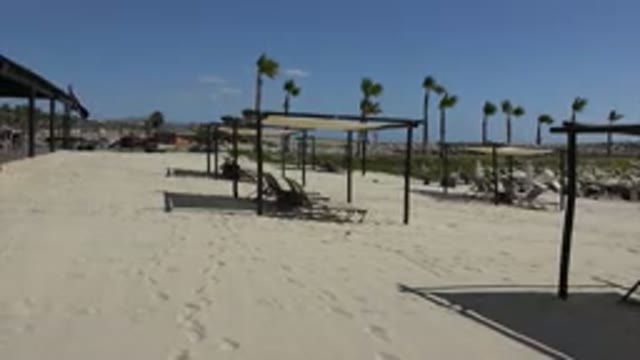 SAN JOSE DEL CABO MEXICO-2017: Deck Chair With Cover On The Sand Of A Beach For Relaxation