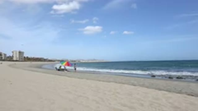 SAN JOSE DEL CABO MEXICO-2017: A View From The Beach With Waves Rolling In
