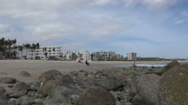 SAN JOSE DEL CABO MEXICO-2017: Footage Of A Shoreline Off In The Distance With A