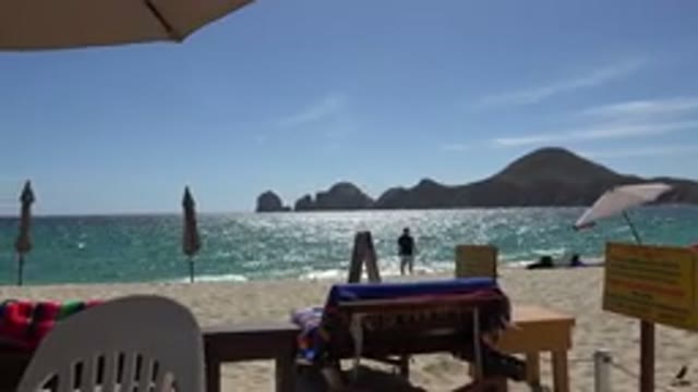 CABO SAN LUCAS MEXICO-2017: People Go To The Beach To Enjoy A Sunny Day And Rest