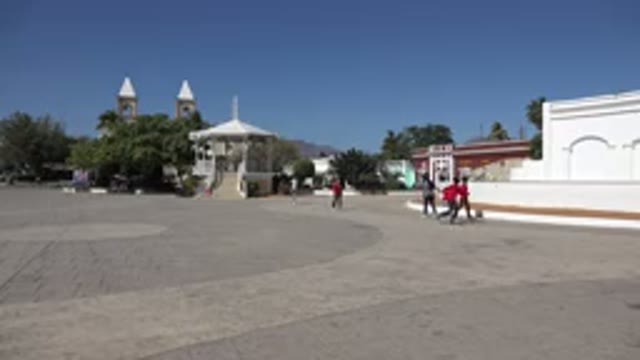 LOS CABOS MEXICO-2017: The Huge Concrete Plaza in Front of the Landmark