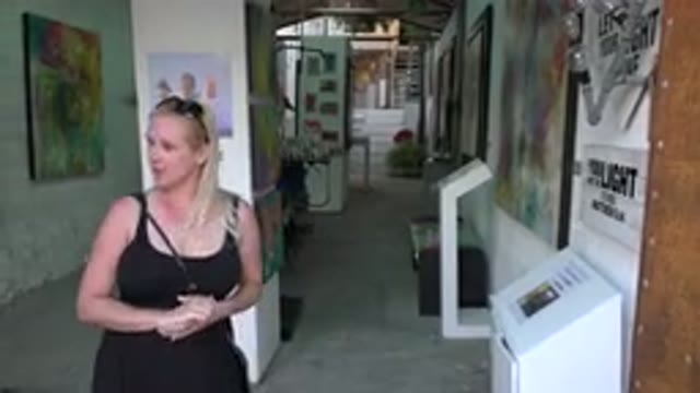LOS CABOS MEXICO-2017: A Blonde Woman Enters a Shop Interested