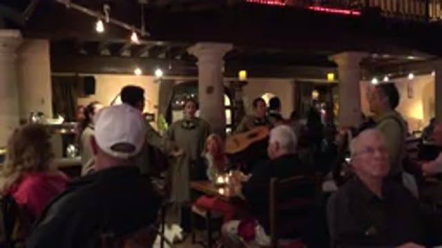 LOS CABOS MEXICO-2017: The Crowded Restaurant Is Alive With Music And People