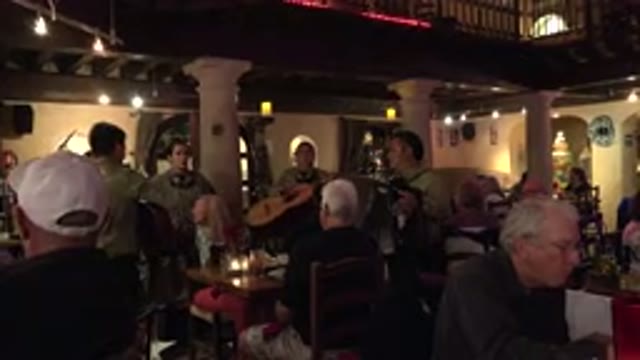 LOS CABOS MEXICO-2017: The Crowded Restaurant With Musicians Playing Music