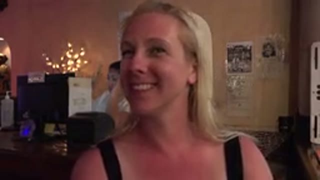 LOS CABOS MEXICO-2017: Young Blonde Woman Swaying and Smiling