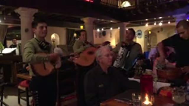 LOS CABOS MEXICO-2017: Man Serenaded During Dinner