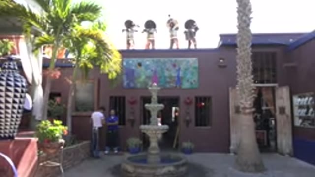 LOS CABOS MEXICO-2017: A Beautiful Resort Building With A Water Fountain In