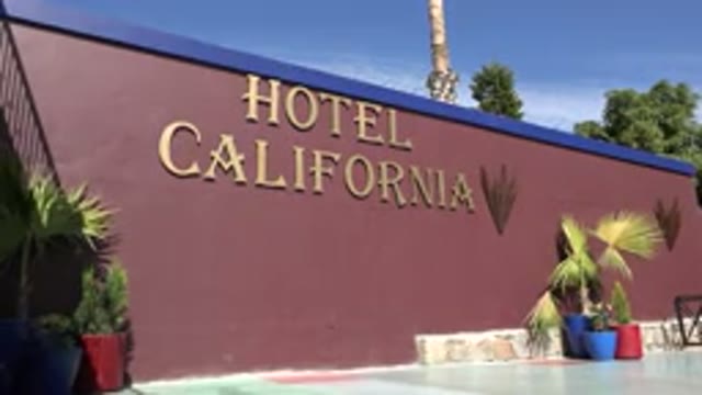 LOS CABOS MEXICO-2017: Outdoor Shot Of Hotel California Sign In Sunny Weather