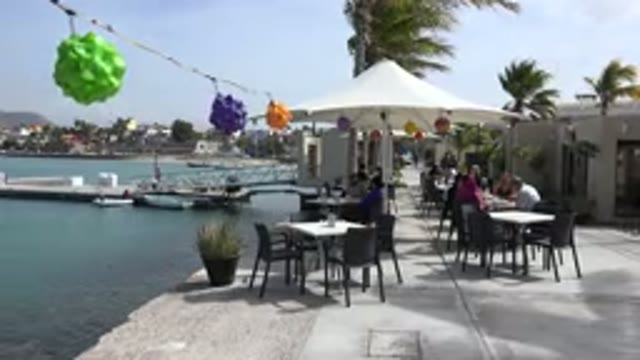 LOS CABOS MEXICO-2017: A Restaurant By The Water With People Celebrating In It