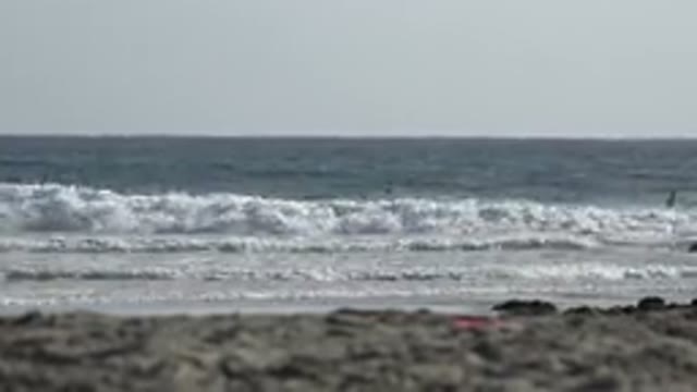 LOS CABOS MEXICO-2017: Beach View On A Sunny Beautiful Day Waves Crashing And Rolling