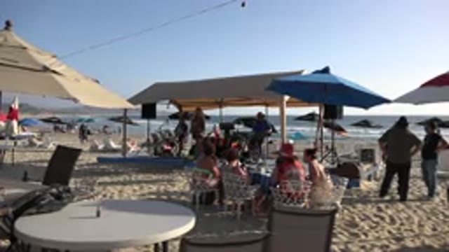 LOS CABOS MEXICO-2017: The Beach And A Bunch Of Colorful Umbrellas