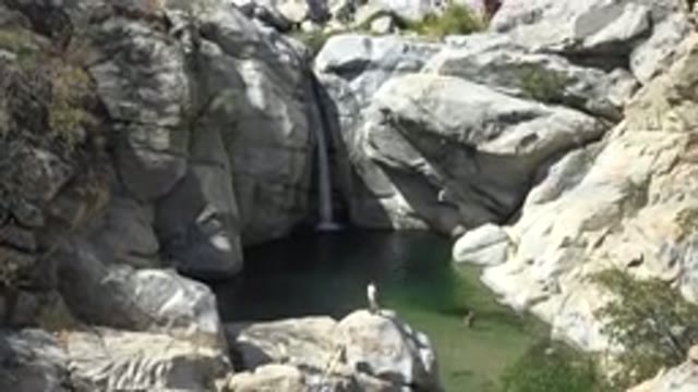 LOS CABOS MEXICO-2017: View From The Water And Waterfall And Mountain