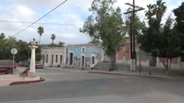 LOS CABOS MEXICO-2017: Daytime Panoramic View Of Quiet Urban Center Under Cloudy