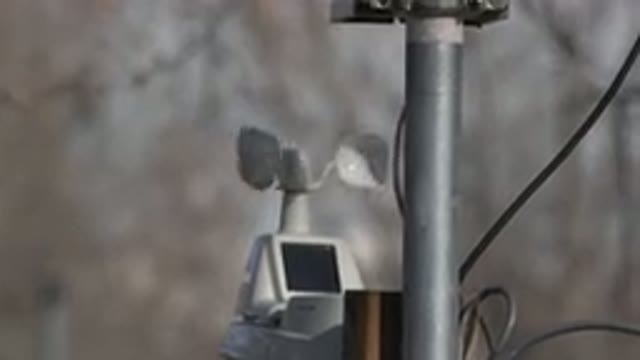 WESTMINSTER COLORADO-2017: Weather Station With Wind Speed And Solar Panel On A Pole
