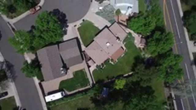 WESTMINSTER COLORADO-2017: Aerial View of Houses Cars and Streets with Large Trees