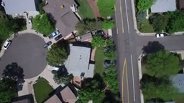 WESTMINSTER COLORADO-2017: Aerial View of an Empty Village Road