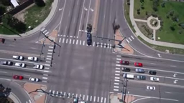 WESTMINSTER COLORADO-2017: A Busy Crossroad Junction With Traffic Lights And Vehicles