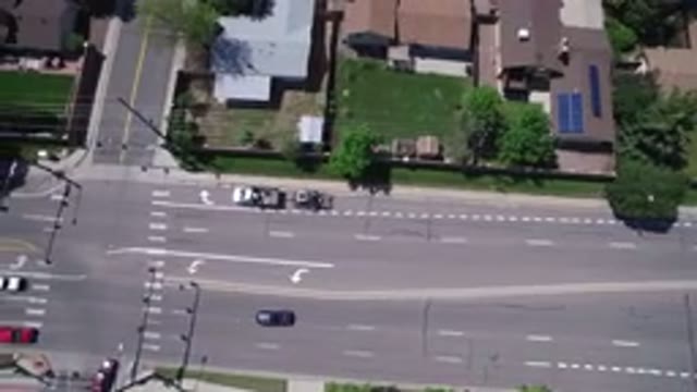 WESTMINSTER COLORADO-2017: Aerial View Of Roadway With Cars