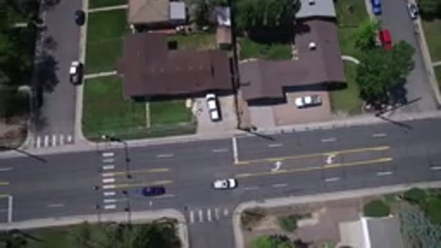 WESTMINSTER COLORADO-2017: Panning Aerial Shot Of Five-Lane Neighborhood Street