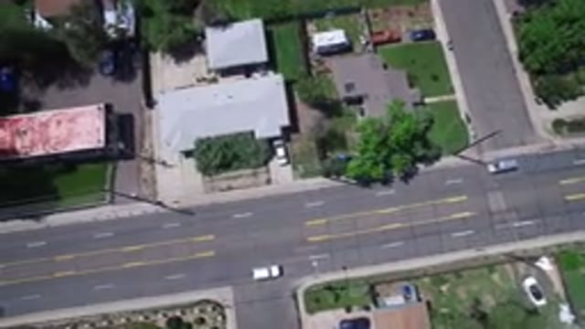WESTMINSTER COLORADO-2017: Aerial View Of Roads And Two Cars Going Left