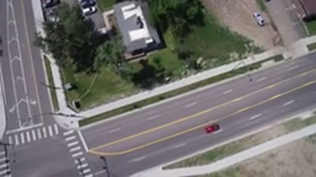 WESTMINSTER COLORADO-2017: Aerial View of a Clean Intersection Road