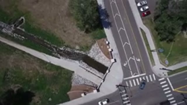 WESTMINSTER COLORADO-2017: Aerial View Of Intersection And Road Passing Cars
