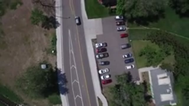 WESTMINSTER COLORADO-2017: Aerial Footage Over Urban Area Showing Parking Lot And Buildings