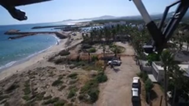 PLAYITA BCS MEXICO-2017: Aerial View Of A Beach With Palm Trees And Waves