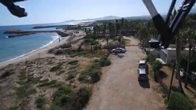 PLAYITA BCS MEXICO-2017: Helicopter Landing Slowly in Desert and Roads