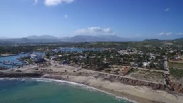 PLAYITA BCS MEXICO-2017: Aerial Shot Of A Town By A Beach In A Warm Climate