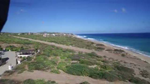 PLAYITA BCS MEXICO-2017: Aerial View Of Deserted Beach Next To Green Landscape