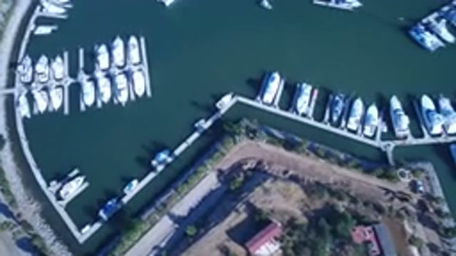 PLAYITA BCS MEXICO-2017: Aerial View Of Sea Ports Filled With White Boats