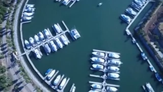 PLAYITA BCS MEXICO-2017: Aerial View Of Large White Boats Docked In Modern