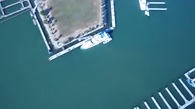 PLAYITA BCS MEXICO-2017: Aerial View Of Marina With Open Docks And A Few Docked Boats