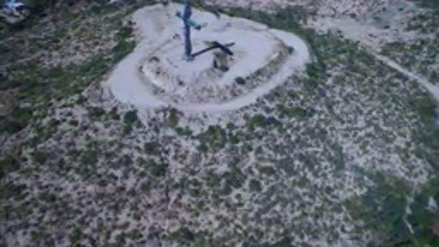 SAN JOSE DEL CABO MEXICO-2017: Large Piece Of Land With A Blue Cross High Up In