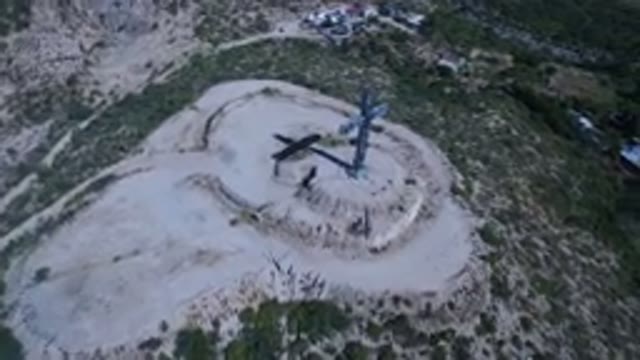 SAN JOSE DEL CABO MEXICO-2017: A Cross Symbol Of A Religion On Top Of A Mountain