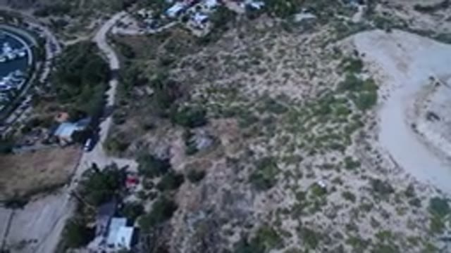 SAN JOSE DEL CABO MEXICO-2017: Slow Bird's Eye View Of A Large Rural Area With A