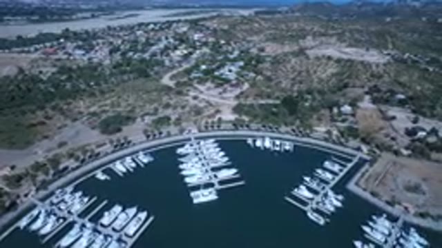 SAN JOSE DEL CABO MEXICO-2017: An Aerial View Of A Marina With Docks And Boats