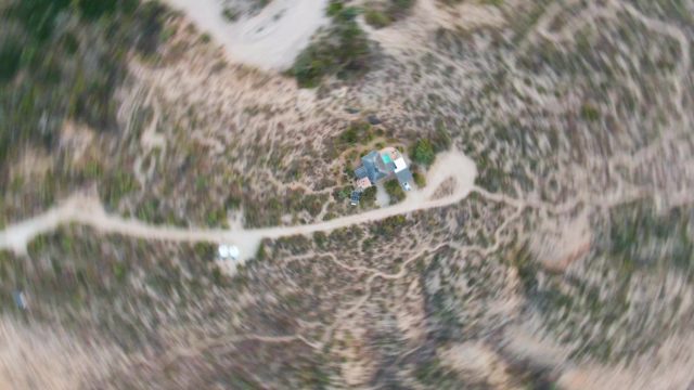 CABO PULMO BCS MEXICO-2023: Cabin in Desert with Winding Dirt Roads, Overhead