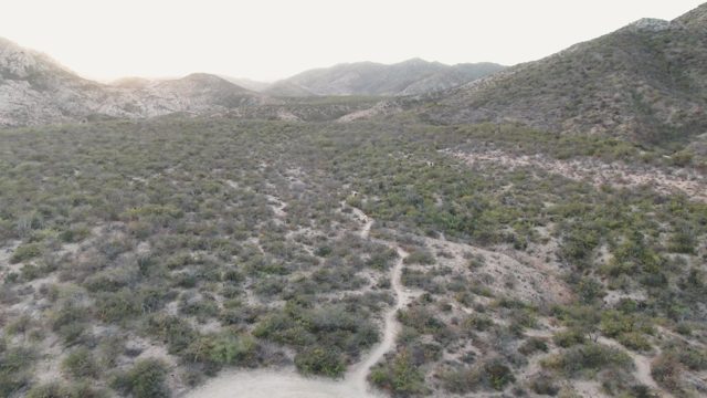 CABO PULMO BCS MEXICO-2023: Aerial Descent Over Desert with Circular Clearing